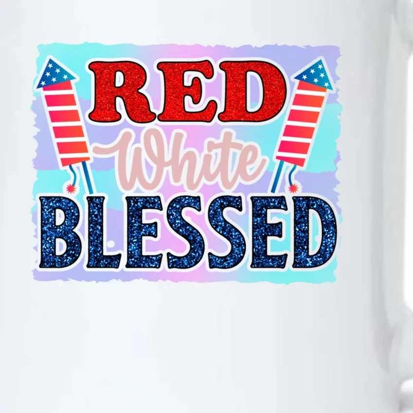 4th Of July Clothes And Accessories Red White Blessed Cute Gift Black Color Changing Mug