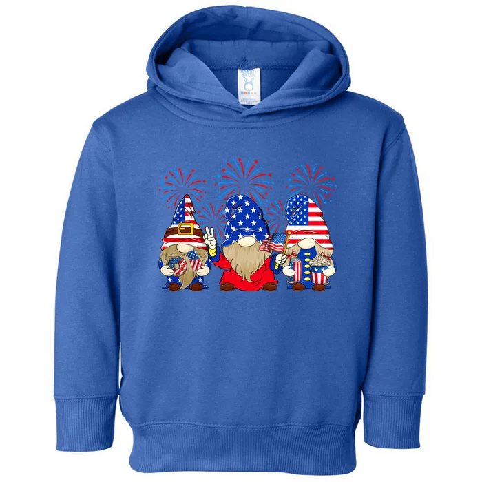 4th Of July Funny Gnomes American Flag Gnome Squad Cousin Gift Toddler Hoodie