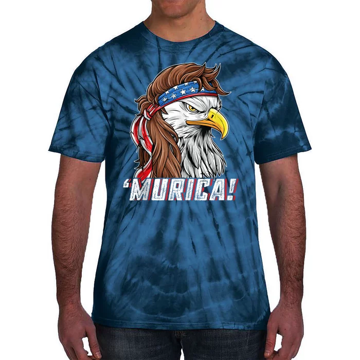 4th Of July Bald Eagle Mullet Murica Usa Usa Merica Tie-Dye T-Shirt