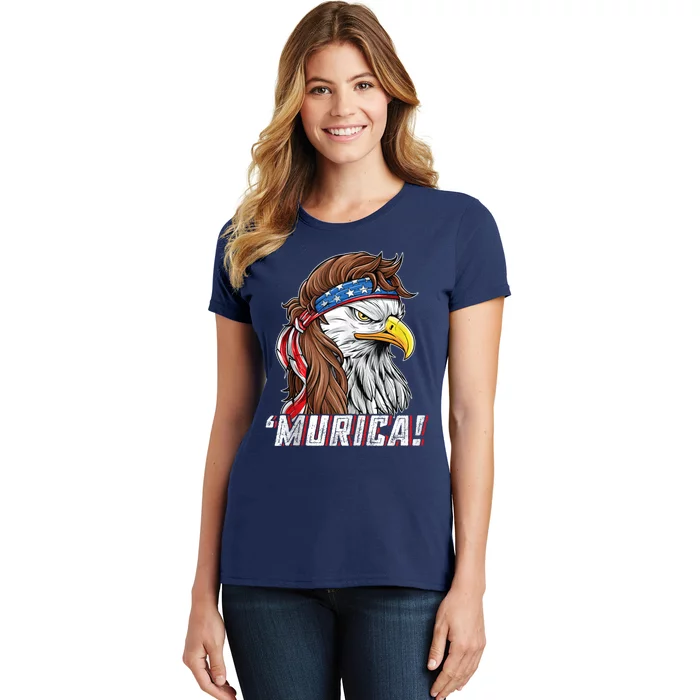 4th Of July Bald Eagle Mullet Murica Usa Usa Merica Women's T-Shirt