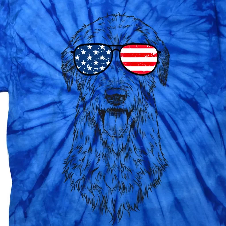 4th Of July Irish Wolfhound Dog Patriotic Usa Sunglasses Gift Tie-Dye T-Shirt