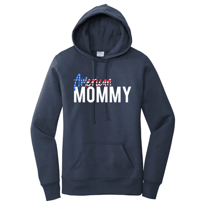 4th Of July Family Design Red White And Blue American Mommy Great Gift Women's Pullover Hoodie