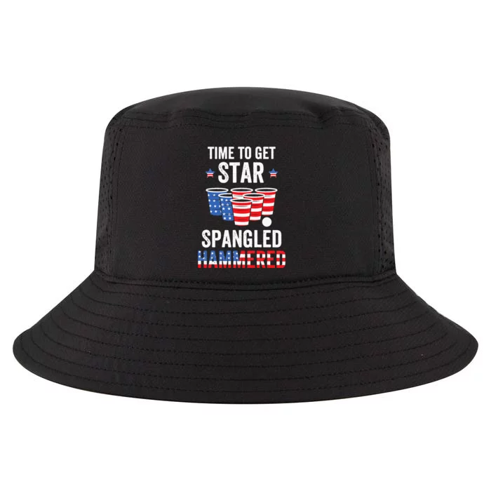 4th Of July Beer Pong Time To Get Star Spangled Hammered Cool Comfort Performance Bucket Hat