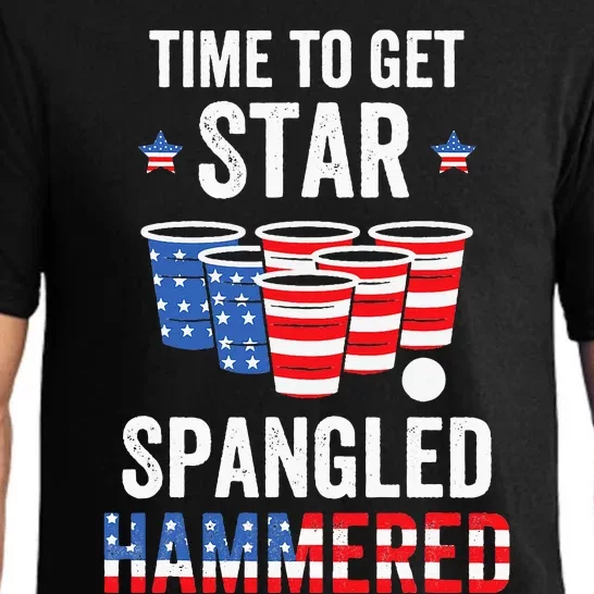 4th Of July Beer Pong Time To Get Star Spangled Hammered Pajama Set