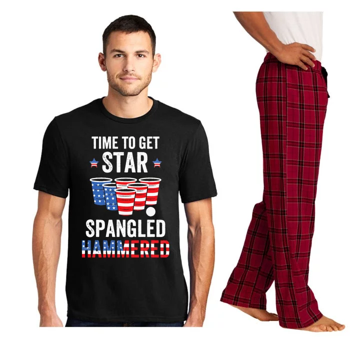 4th Of July Beer Pong Time To Get Star Spangled Hammered Pajama Set