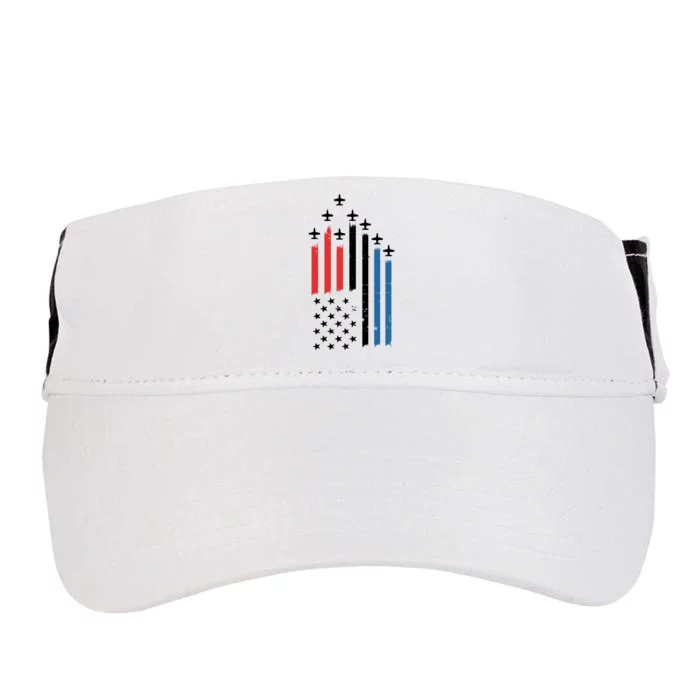 4th Of July Jets American Flag Adult Drive Performance Visor