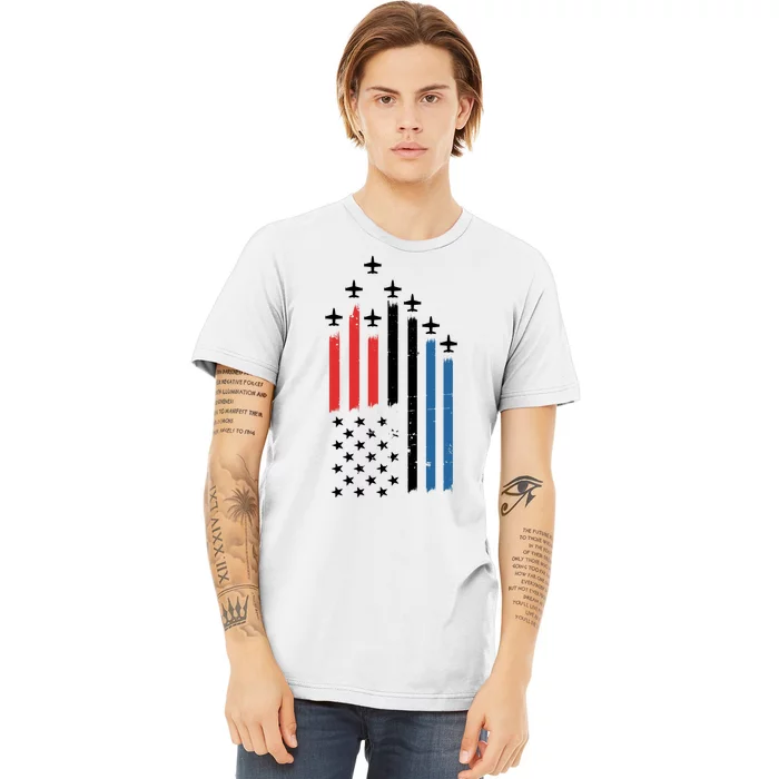 4th Of July Jets American Flag Premium T-Shirt