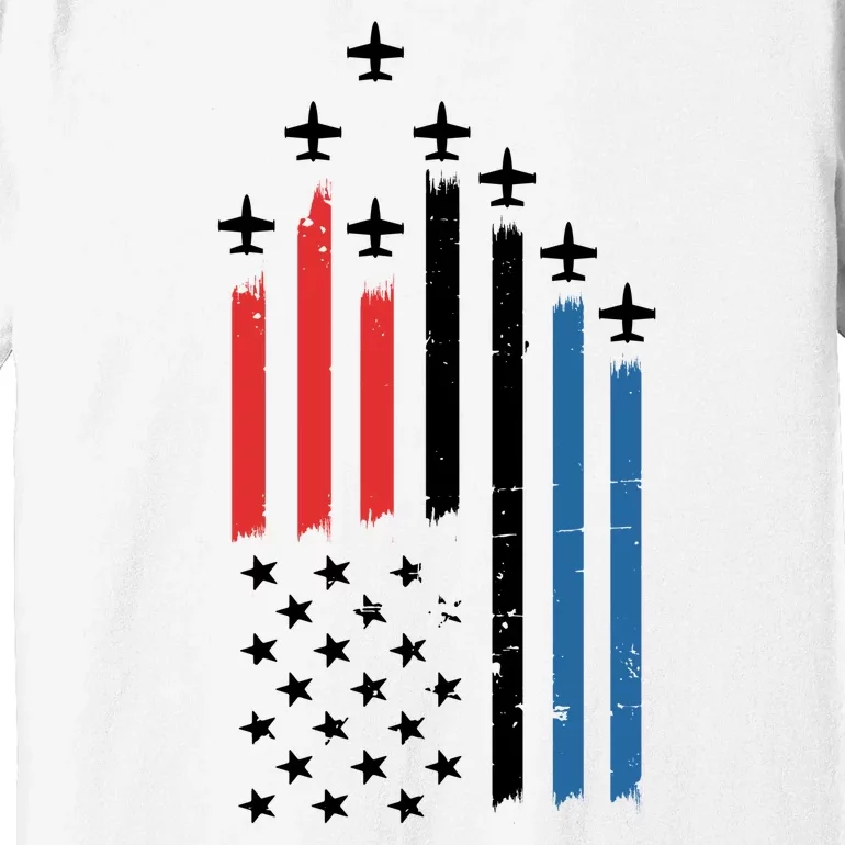 4th Of July Jets American Flag Premium T-Shirt