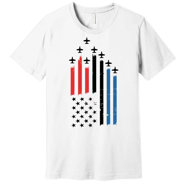 4th Of July Jets American Flag Premium T-Shirt