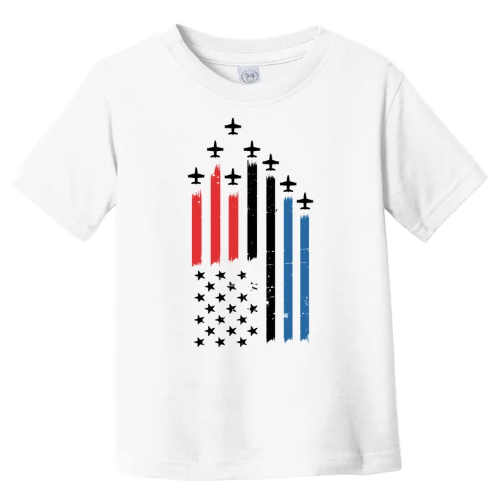 4th Of July Jets American Flag Toddler T-Shirt