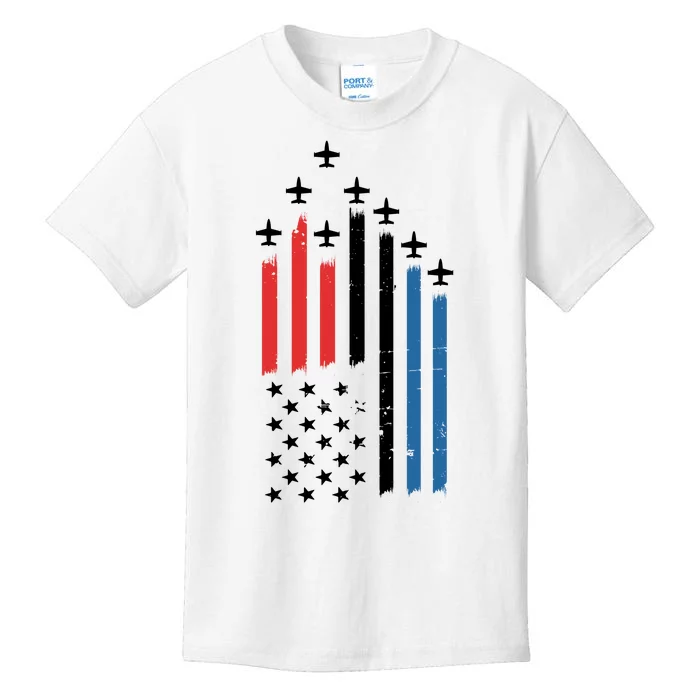 4th Of July Jets American Flag Kids T-Shirt