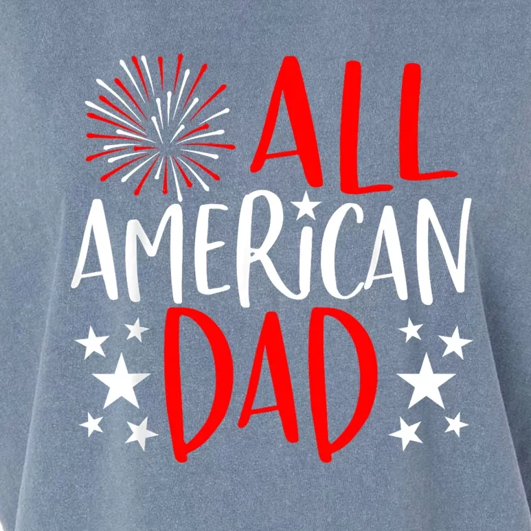 4th Of July Family Matching All American Dad Garment-Dyed Women's Muscle Tee