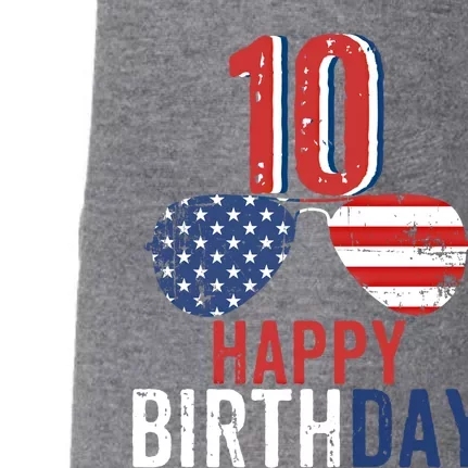 4th Of July Usa Merica Happy Birthday 10 Years Old Cute Gift Doggie 3-End Fleece Hoodie