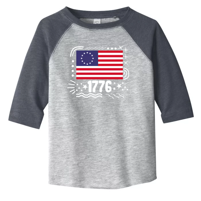 4th Of July 1776 America Flag Independence Day Veteran Free Cool Gift Toddler Fine Jersey T-Shirt