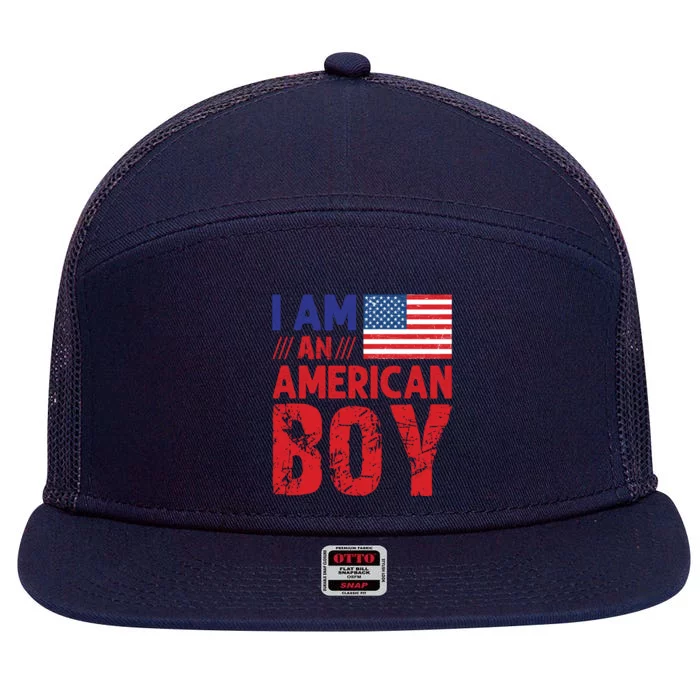 4th Of July An American Celebrating Independence Day Gift 7 Panel Mesh Trucker Snapback Hat