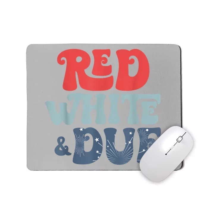 4th Of July Pregnancy Announcement Red White And Due Mousepad