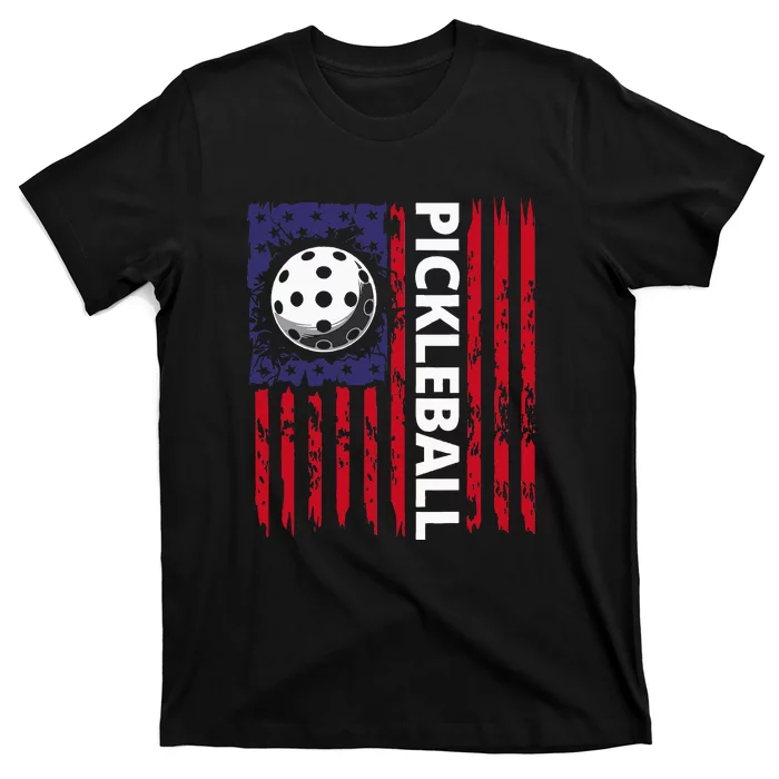 4th Of July Pickleball American Flag Funny Pickleball Lover Vintage Gift T-Shirt