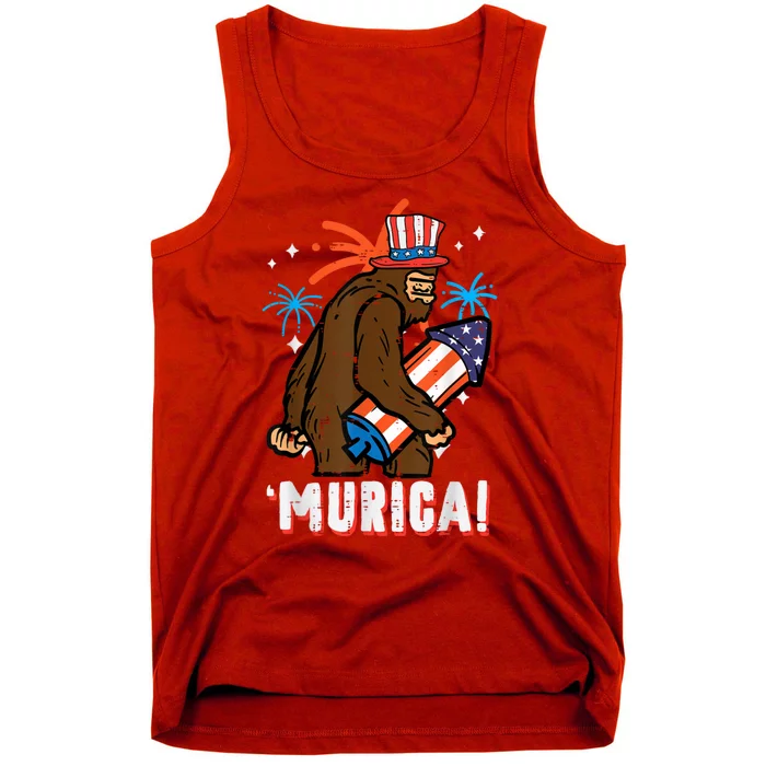 4th Of July Bald Eagle Bigfoot Mullet Murica Usa Usa Merica Tank Top