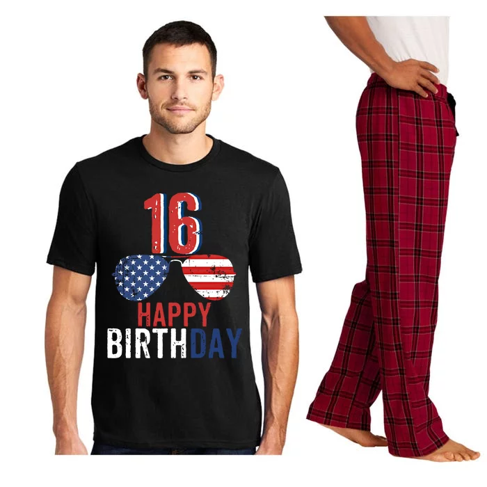 4th Of July Usa Merica Happy Birthday 16 Years Old Funny Gift Pajama Set