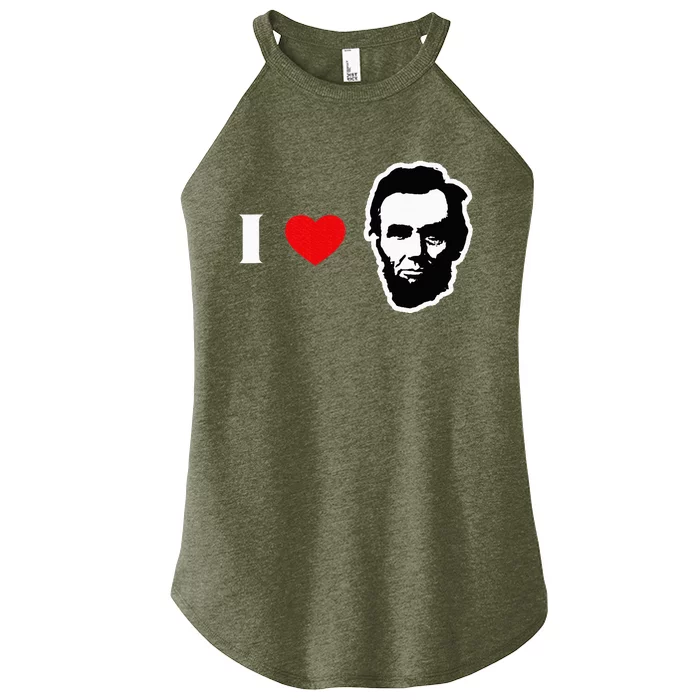 4th Of July Abraham Lincoln Women’s Perfect Tri Rocker Tank