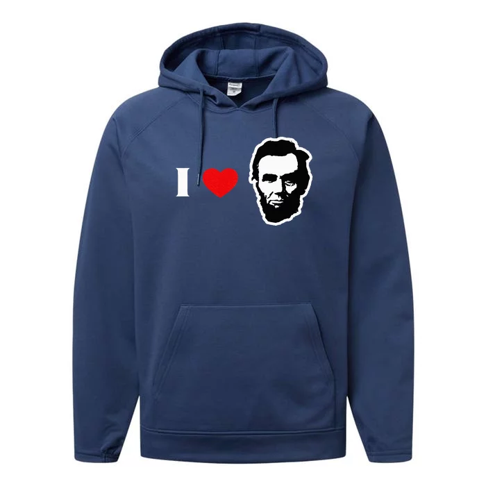 4th Of July Abraham Lincoln Performance Fleece Hoodie