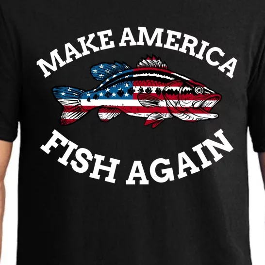 4th Of July Fishing American Flag Make America Fish Again Gift Pajama Set