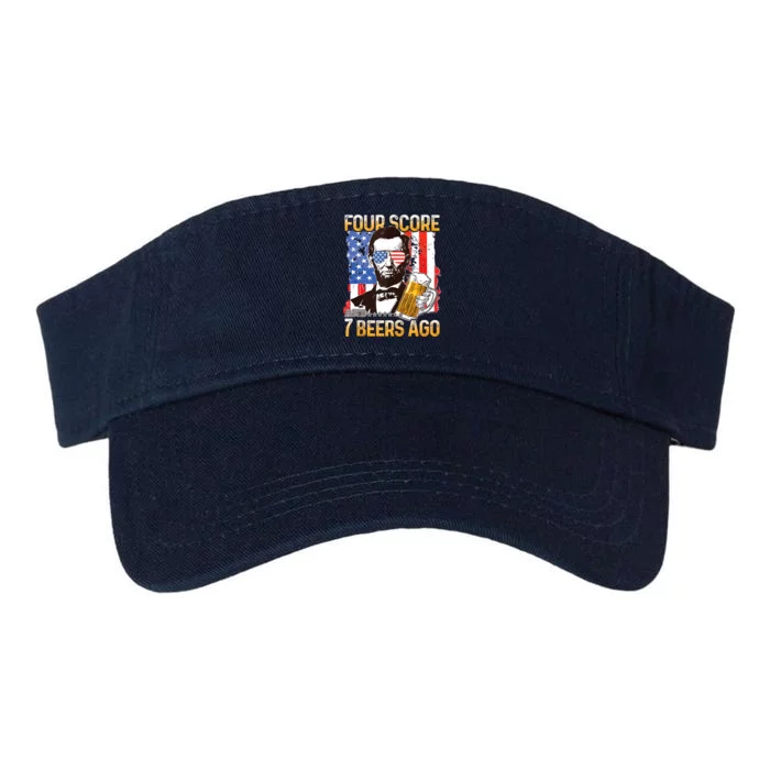 4th Of July Drinking Beer Patriot Four Score And 7 Beers Ago Valucap Bio-Washed Visor