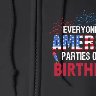 4th of July Birthday Gifts Funny Bday Born on 4th of July Full Zip Hoodie