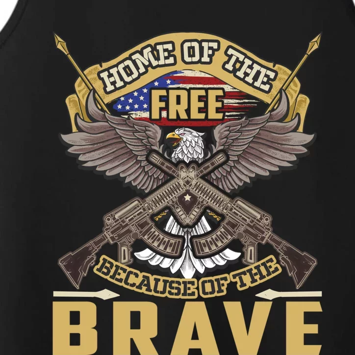 4th Of July Eagle Home Of The Free Because Of The Brave Cool Gift Performance Tank