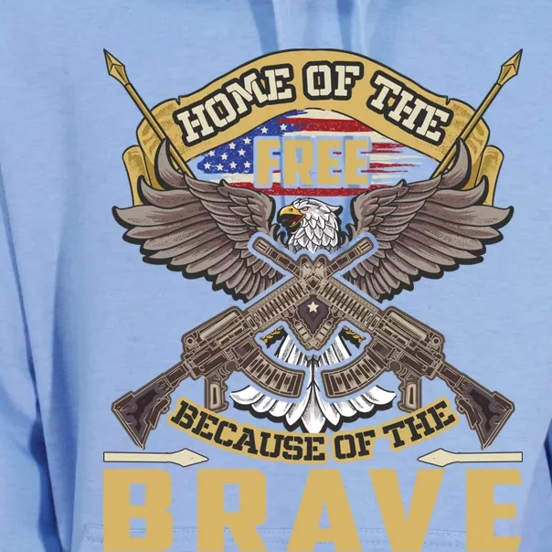 4th Of July Eagle Home Of The Free Because Of The Brave Cool Gift Unisex Surf Hoodie