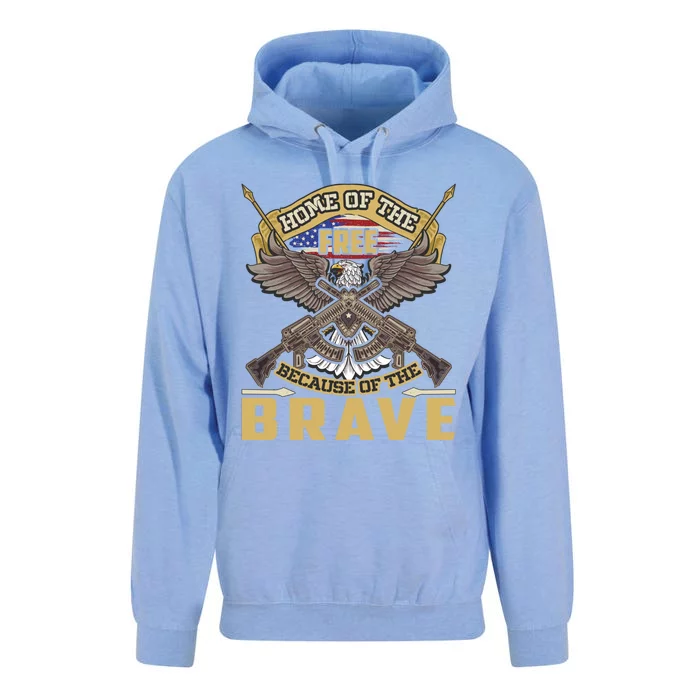 4th Of July Eagle Home Of The Free Because Of The Brave Cool Gift Unisex Surf Hoodie