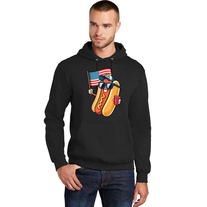 4th Of July Funny Hotdog Fourth Of July Patriotic Usa Flag Gift Hoodie