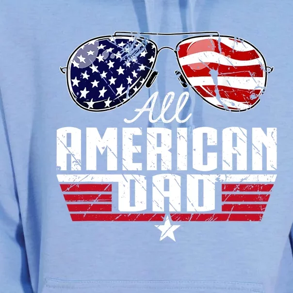 4th Of July Family Matching All American Dad American Flag Unisex Surf Hoodie