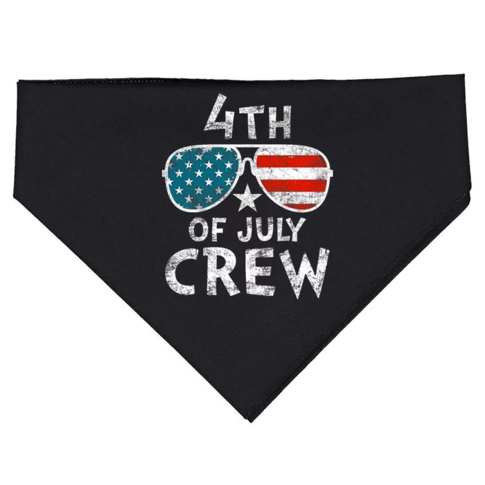 4th Of July Crew Matching Family Funny Fourth Of July Group USA-Made Doggie Bandana