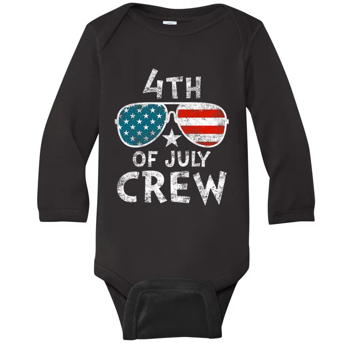 4th Of July Crew Matching Family Funny Fourth Of July Group Baby Long Sleeve Bodysuit