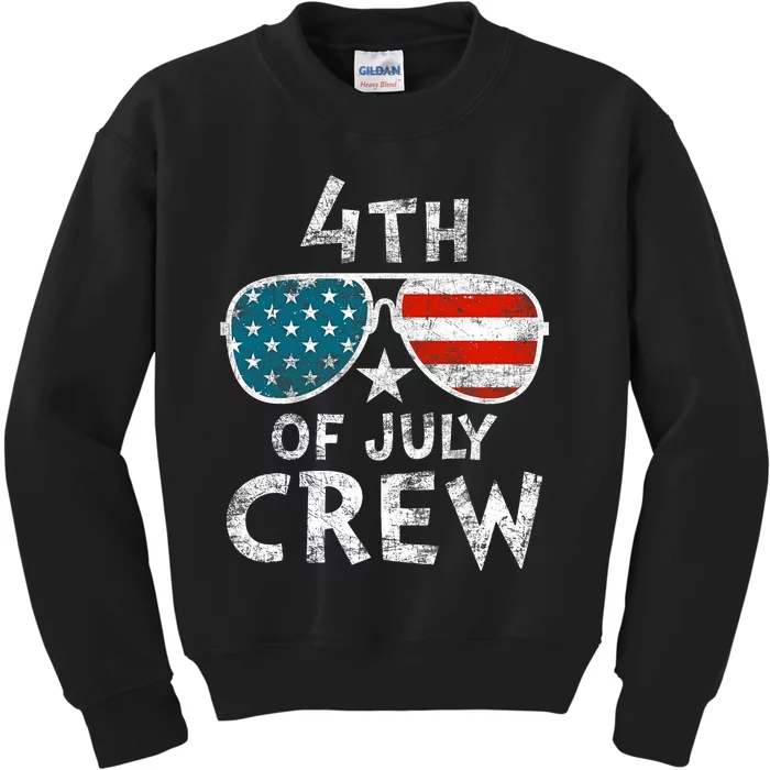 4th Of July Crew Matching Family Funny Fourth Of July Group Kids Sweatshirt