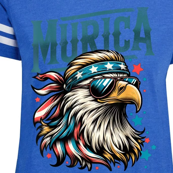 4th Of July Bald Eagle Mullet Murica Usa Usa Merica Enza Ladies Jersey Football T-Shirt