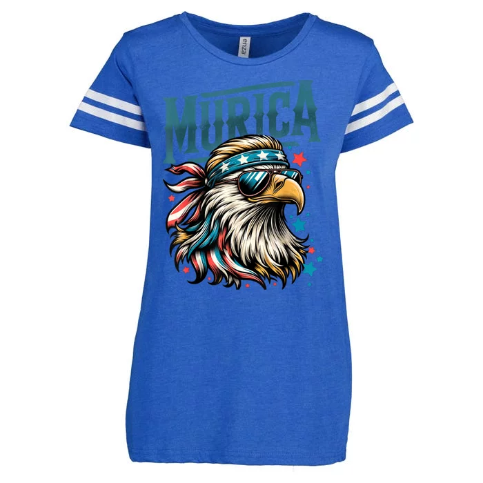 4th Of July Bald Eagle Mullet Murica Usa Usa Merica Enza Ladies Jersey Football T-Shirt