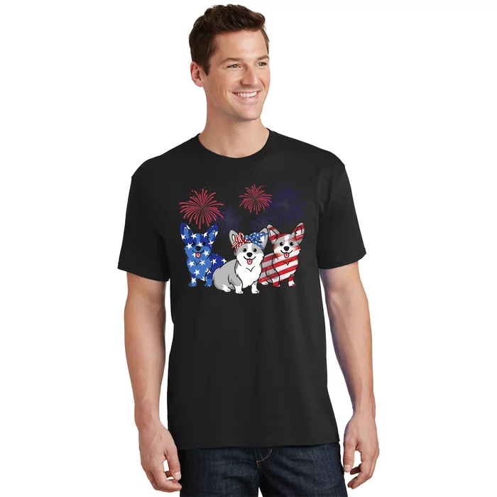 4th Of July American Flag Corgi Patriotic Dog T-Shirt