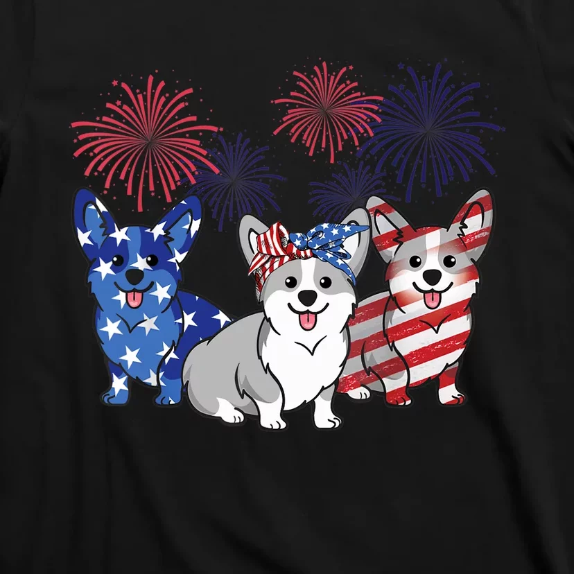 4th Of July American Flag Corgi Patriotic Dog T-Shirt