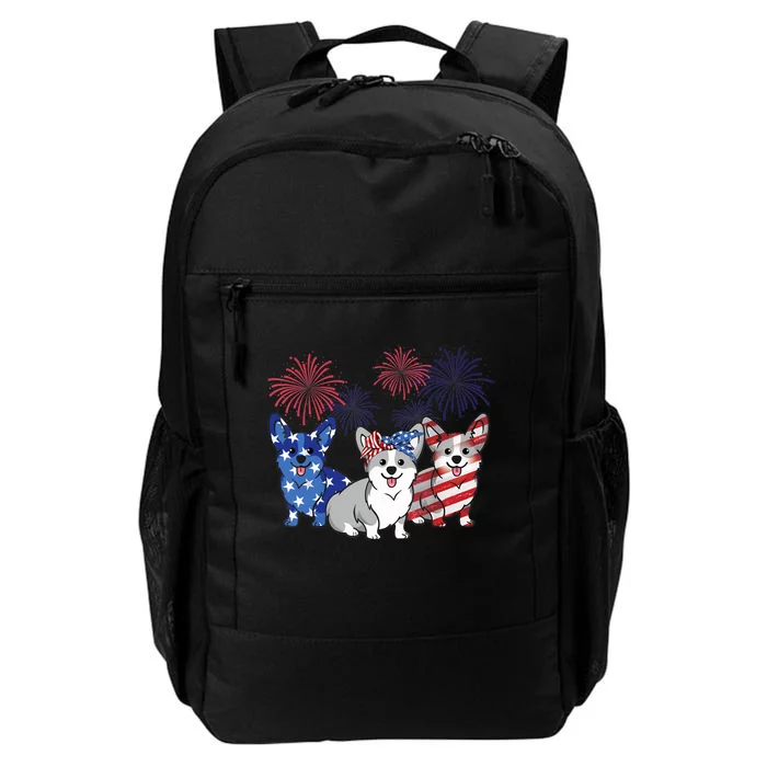 4th Of July American Flag Corgi Patriotic Dog Daily Commute Backpack