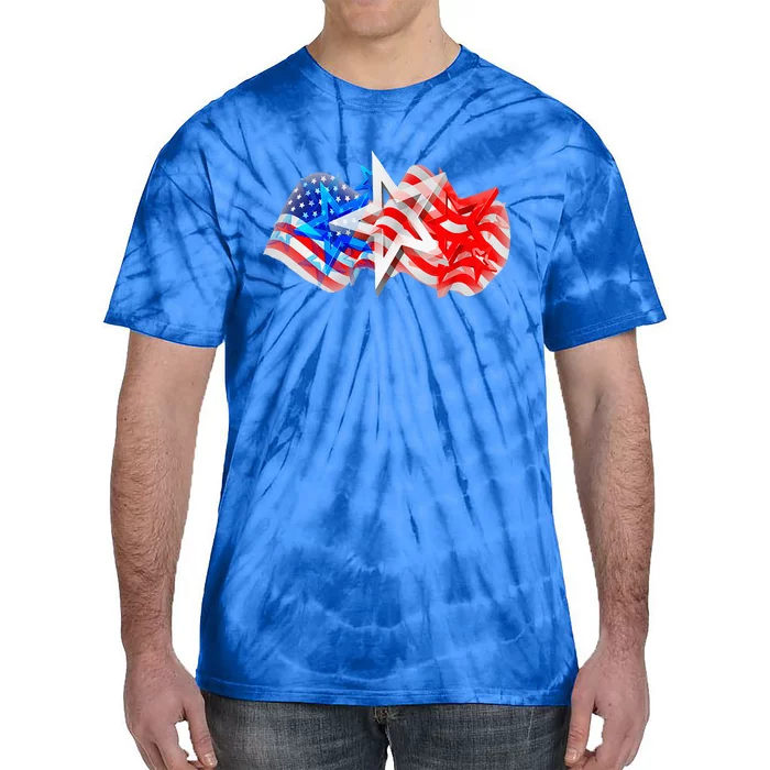 4th Of July Red White Blue Stars Stripes Flag Firework Tie-Dye T-Shirt