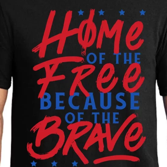 4th Of July Outfits Home Of The Free Because Of The Brave Meaningful Gift Pajama Set