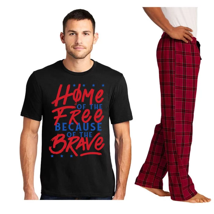 4th Of July Outfits Home Of The Free Because Of The Brave Meaningful Gift Pajama Set