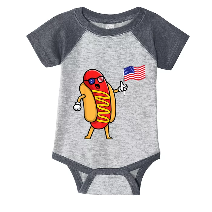 4th Of July Hot Dog Hotdog 4th Of July Infant Baby Jersey Bodysuit