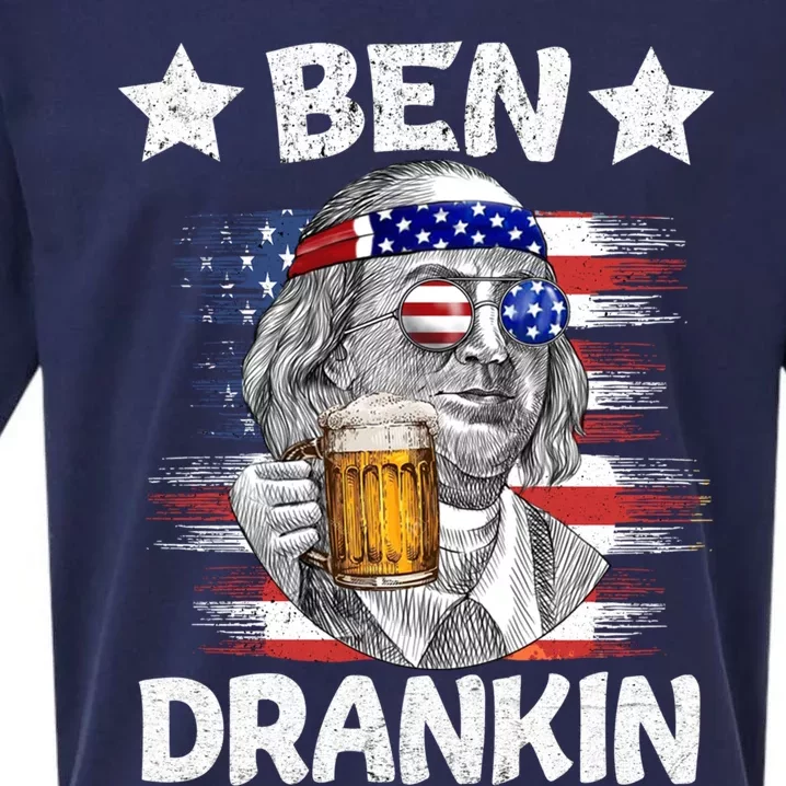 4th Of July Ben Drankin Ing Beer Benjamin Franklin Usa Gift Sueded Cloud Jersey T-Shirt