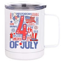 4th Of July Stars And Stripes 12 oz Stainless Steel Tumbler Cup