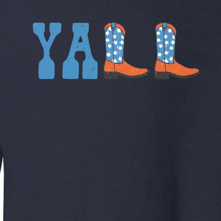 4th Of July Yall Cowboy Boots Toddler Sweatshirt