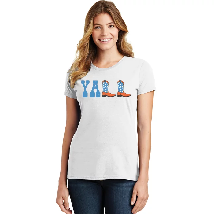 4th Of July Yall Cowboy Boots Women's T-Shirt