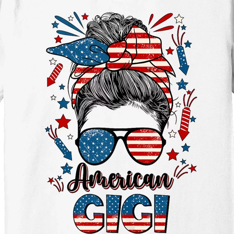 4th Of July Gigi Grandmother American Flag Gigi Grandma Premium T-Shirt